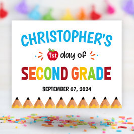 Jongens eerste schooldag tweede klas poster