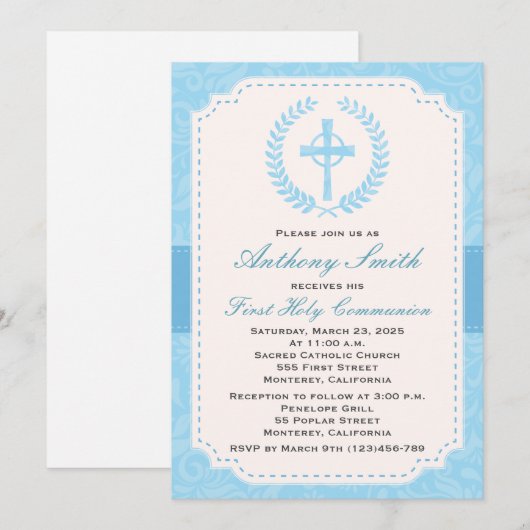 Jongen's eerste uitnodiging (Voorkant / Achterkant)