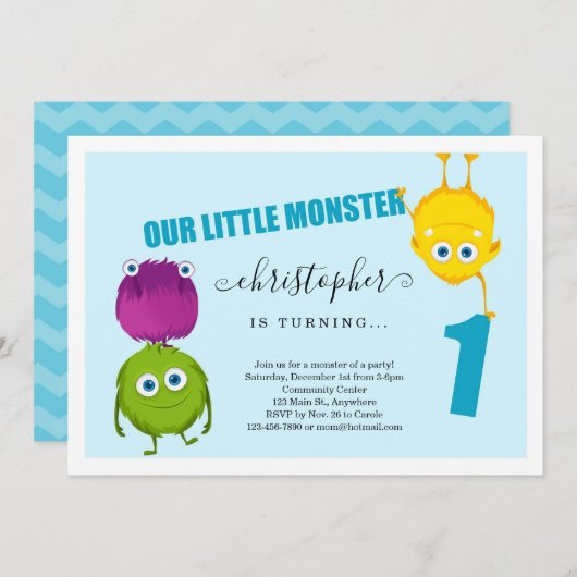 Jongens eerste uitnodiging van eerste eerste verja (Voorkant / Achterkant)