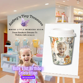 Jongen's eerste verjaardag - Oerwoud Safari Paper  Papieren Bekers