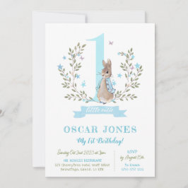 Jongens eerste verjaardag uitnodiging, Peter konij Kaart