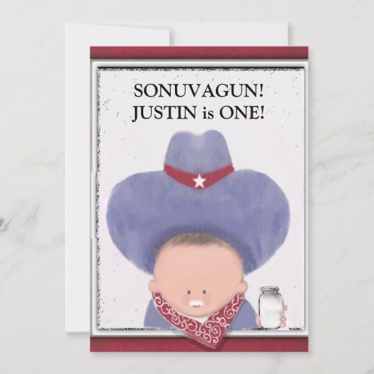 Jongens eerste verjaardag uitnodigingen (Voorkant)