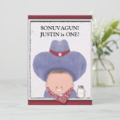 Jongens eerste verjaardag uitnodigingen (Staand voorkant)