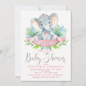 Jongens Elephant Baby Shower Invitations Kaart (Voorkant)