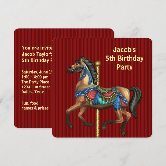 Jongens elk nummer verjaardagsfeestje kaart (Voorkant / Achterkant)