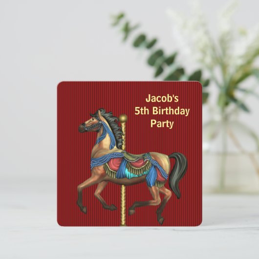 Jongens elk nummer verjaardagsfeestje kaart (Staand voorkant)