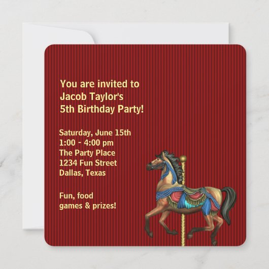 Jongens elk nummer verjaardagsfeestje kaart (Achterkant)