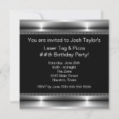 Jongens elk nummer verjaardagsfeestje kaart (Achterkant)