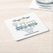 Jongen's elke leeftijd Verjaardag Blue Train Chugg Kartonnen Onderzetters (Schuin)