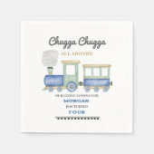 Jongen's elke leeftijd Verjaardag Blue Train Chugg Servet (Voorkant)