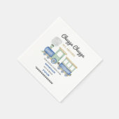 Jongen's elke leeftijd Verjaardag Blue Train Chugg Servet (Hoek)