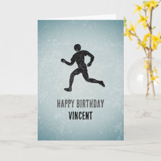 Jongens en atletische mannen - verjaardag van Runn Kaart (Gele Bloem)