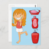 Jongens en gebarsten meisjes briefkaart (Voorkant / Achterkant)