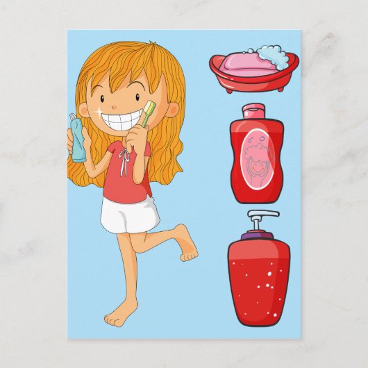 Jongens en gebarsten meisjes briefkaart (Voorkant)