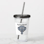 Jongens en Meisjes Liefhebben Olifanten Acryl Drinkbeker (Achterkant)