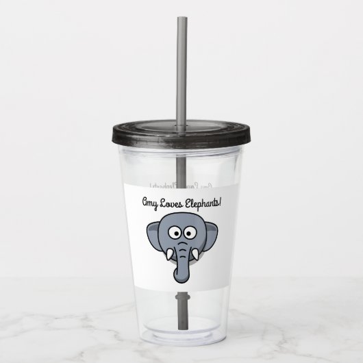 Jongens en Meisjes Liefhebben Olifanten Acryl Drinkbeker (Voorkant)
