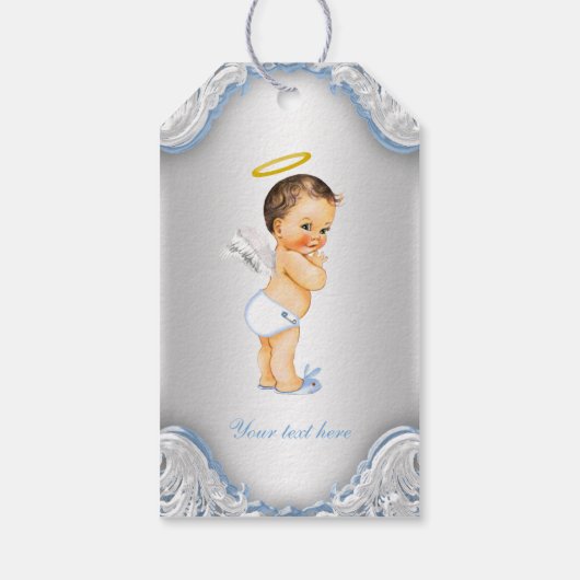 Jongens Engel Doop Dank u Cadeaulabel (Achterkant)