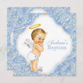 Jongens Engel Doop Doop Kaart (Voorkant / Achterkant)