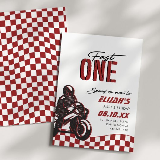 Jongens Fast Een 1e Dirt Bike Verjaardag Kaart