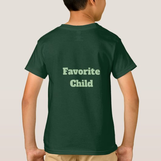 Jongens Favoriete Kind Groen T-shirt (Achterkant)