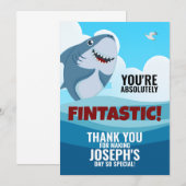 Jongen's Fintastic Dank je Flat Kaart (Voorkant / Achterkant)