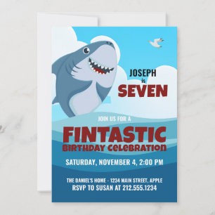 Jongen's Fintastic Shark Party Kaart