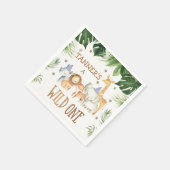 Jongens Foliage Wild One Safari 1e verjaardag serv Servet (Hoek)