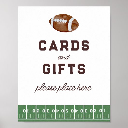 Jongens Football 1e Verjaardag Kaarten + Cadeaubor Poster (Voorkant)