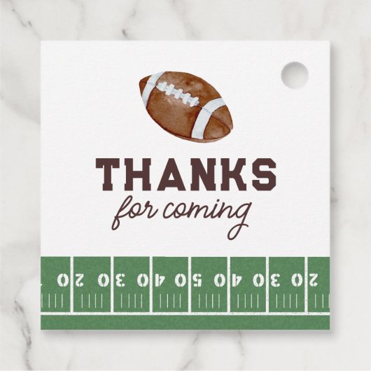 Jongens Football 1e Verjaardag Touchdown Bedankjes Labels (Achterkant)
