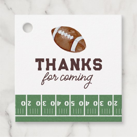 Jongens Football 1e Verjaardag Touchdown Bedankjes Labels (Voorkant)