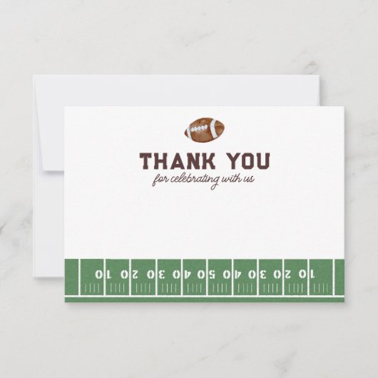 Jongens Football 1e Verjaardag Touchdown Bedankkaart (Voorkant)