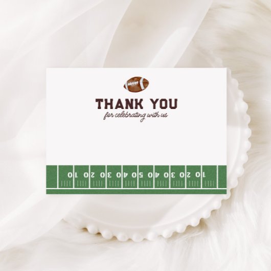 Jongens Football 1e Verjaardag Touchdown Bedankkaart