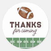 Jongens Football 1e Verjaardag Touchdown Favor Ronde Sticker (Voorkant)