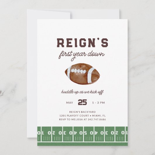 Jongens Football Eerste Jaar Down 1st Verjaardagsf Kaart (Voorkant)