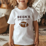 Jongens Football Eerste Jaar Down 1st Verjaardagsf Kinder Shirts<br><div class="desc">Huddle up met je vrienden en geliefden - het is game time! Rally samen voor uw kleine jongens 1e verjaardag viering. Dit ontwerp heeft een waterverf football met leuke sportieve typografie.</div>