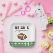 Jongens Football Eerste Jaar Down 1st Verjaardagsf Papieren Bordje (Feest)