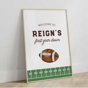 Jongens Football Eerste Jaar Down 1st Verjaardagsf Poster