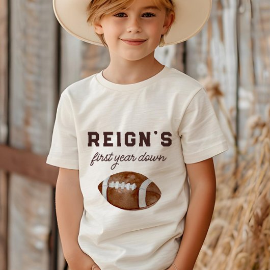Jongens Football Eerste Jaar Down 1st Verjaardagsf T-shirt