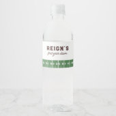 Jongens Football Eerste Jaar Down 1st Verjaardagsf Waterfles Etiket (Voorkant)