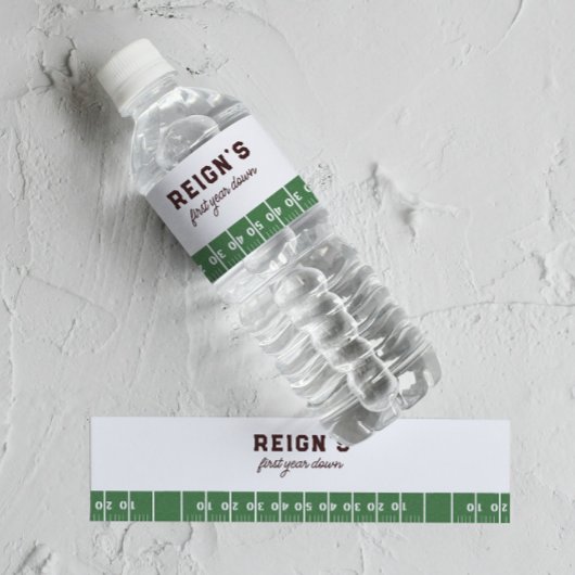 Jongens Football Eerste Jaar Down 1st Verjaardagsf Waterfles Etiket