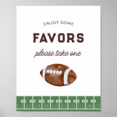 Jongens Football Eerste Jaar Down 1st Verjaardagsg Poster (Voorkant)