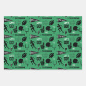 Jongens Football Groene Sport Verjaardag Inpakpapier Vel (Voorkant 2)