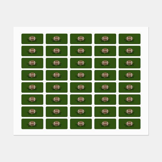Jongens Football Groene waterdichte labels (Vel)