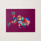 Jongens Football speler puzzel (Horizontaal)