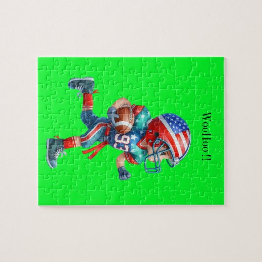 Jongens Football speler puzzel Legpuzzel (Horizontaal)