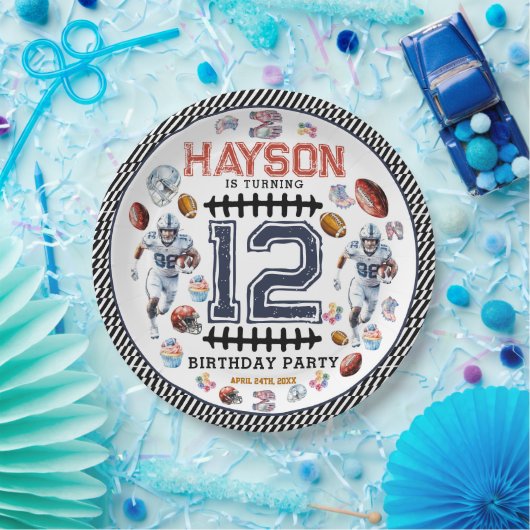 Jongens Football Sport Verjaardagsfeest Papieren Bordje (Feest)