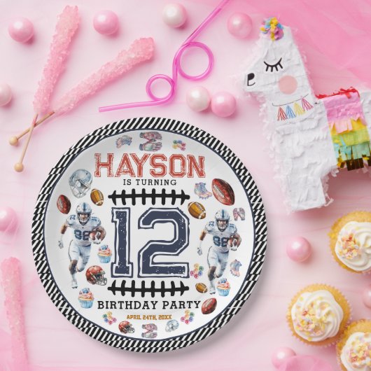 Jongens Football Sport Verjaardagsfeest Papieren Bordje (Feest)