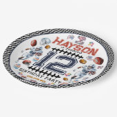 Jongens Football Sport Verjaardagsfeest Papieren Bordje (Gekanteld)