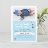 Jongens Foto geboorteaankondiging Kaart (Staand voorkant)