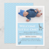 Jongens Foto geboorteaankondiging Kaart (Voorkant / Achterkant)